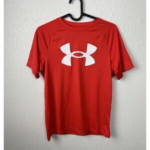 Under Armour Boys Size Large Activewear Sweat Wicking Crewneck Short Sleeve Tee